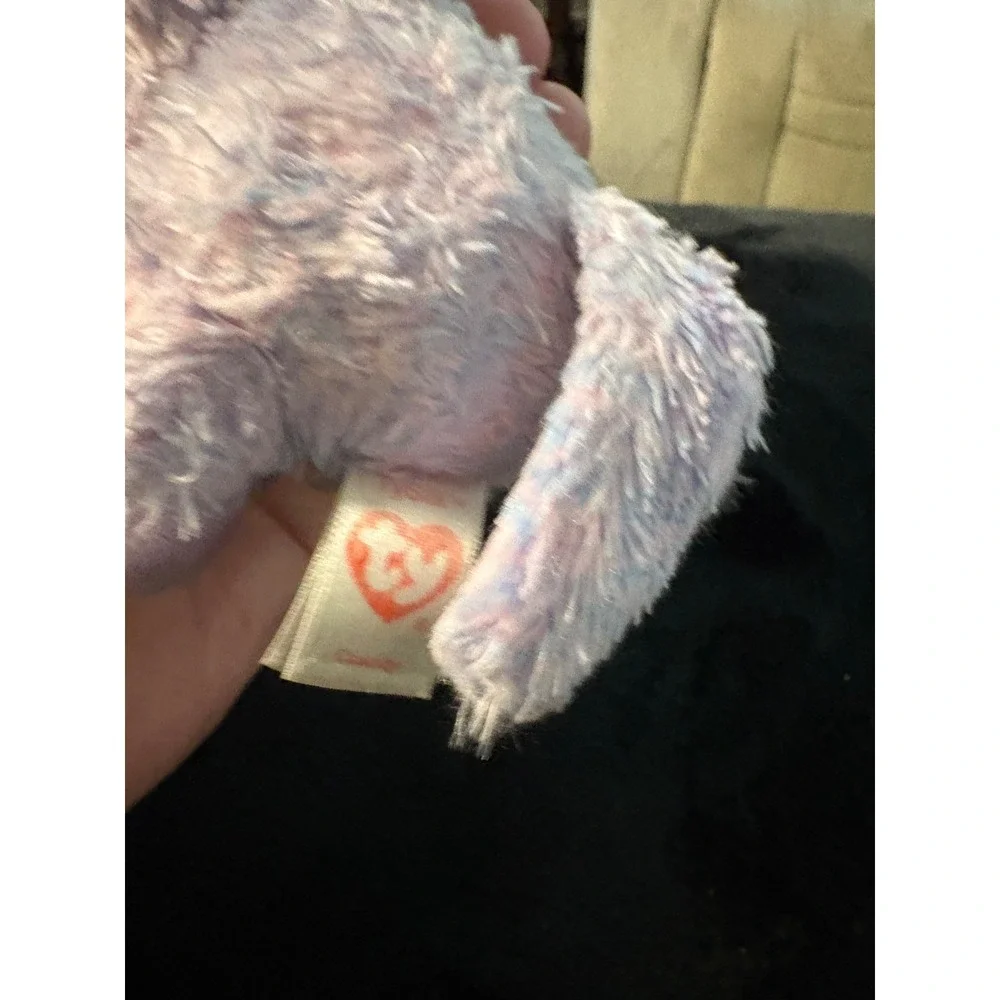 Ty Beanie Boos Sophie the Cat Lavender Pink Glitter Eyes Plush Stuffed Animal